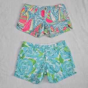 Lilly Pulitzer Adie Shorts You Gotta Regatta + Callahan First Impressions Sz 00